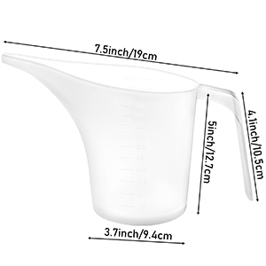 4 Pack Measuring Funnel Pitcher,PlasticMeasuring Cup with Long Spout,Large for Bakeware,Pancake,Batter,Muffin,Cakes,Soap Making,Watering Plants(1000Ml)