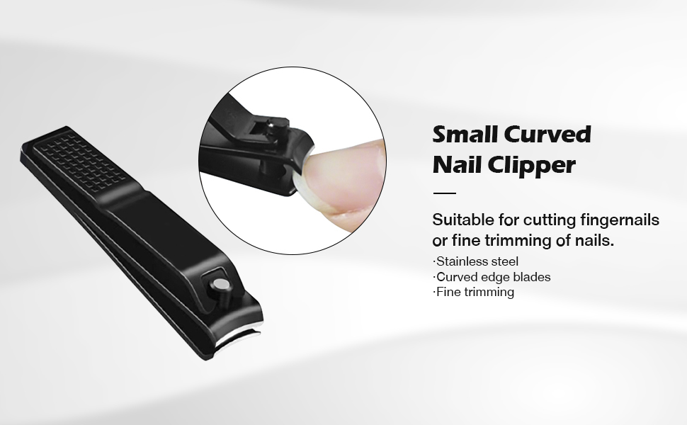Nail Clippers Set Sharp Black Nail Cutter Fingernail Toenail Clipper with Case Large and Small 2 Piece (Black case)