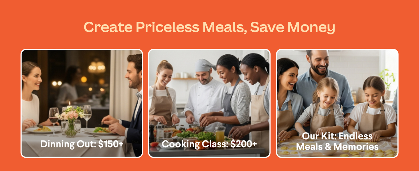 Cooking Gift Set Co. Artisanal Ravioli Maker Press, Wooden Ravioli Mold & Pasta Maker, Ravioli Press, Pasta Cutter Wheel, Ravioli Maker Tool, Guide Pasta Making Tools Set for Homemade Pasta (3 Piece)