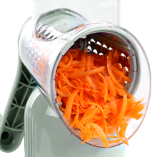 Rotary Cheese Grater with Handle, Vegetable Shredder with 5 Replaceable Blades & Strong Suction Base, Round Food Slicer & Chopper for Kitchen Fruit Vegetables Nuts with Blade Storage Box (Green)