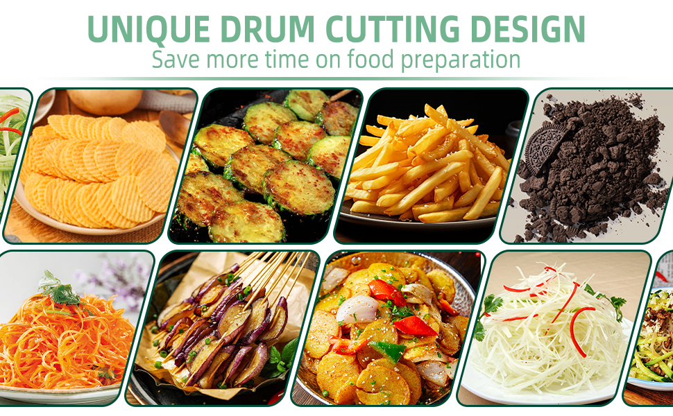 Rotary Cheese Grater with Handle, Vegetable Shredder with 5 Replaceable Blades & Strong Suction Base, Round Food Slicer & Chopper for Kitchen Fruit Vegetables Nuts with Blade Storage Box (Green)