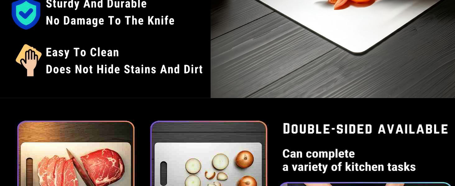 Titanium Cutting Board - 2026 New Upgrade 100% Pure Titanium Cutting Boards for Kitchen Double Sided Non Toxic Titanware Cutting Board,Hygiene Durable Dishwasher Safe Chopping Board (12"L x 9"W)