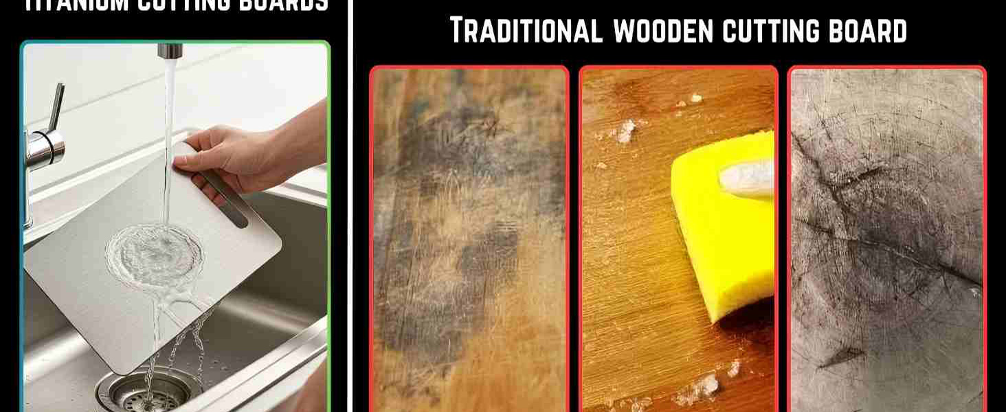 Titanium Cutting Board - 2026 New Upgrade 100% Pure Titanium Cutting Boards for Kitchen Double Sided Non Toxic Titanware Cutting Board,Hygiene Durable Dishwasher Safe Chopping Board (12"L x 9"W)