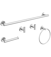 Matte Black Bathroom Hardware Accessories Set 5 Pcs SUS304 Stainless Steel Towel Rack and Toilet Paper Holder Set 26 Inch Towel Bar Set Wall Mounted by HOMEMYSTIQUE