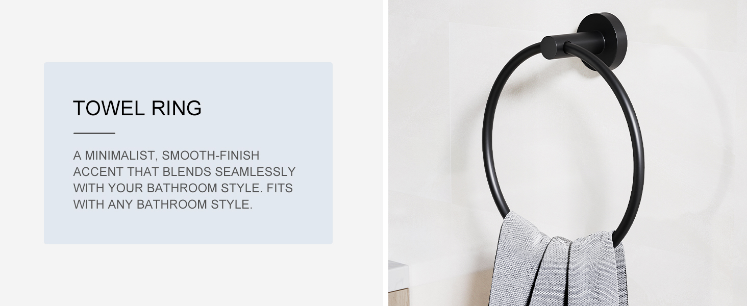 Matte Black Bathroom Hardware Accessories Set 5 Pcs SUS304 Stainless Steel Towel Rack and Toilet Paper Holder Set 26 Inch Towel Bar Set Wall Mounted by HOMEMYSTIQUE