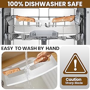 SCHVUBENR 14'' Pizza Cutter Rocker with Large Cover - Sharp Stainless Steel Pizza Slicer with Wooden Handles - Large Pizza Knife Cutter Wheel - Easy to Use & Clean - Slice Pizza with Ease