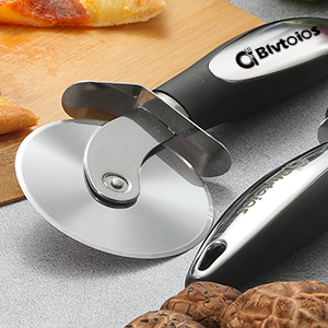 Premium Pizza Cutter, Multi-Purpose Stainless Steel Pizza Cutter Wheel with Non-Slip Soft Touch Handle, Perfect for Cutting Pizza, Dough and Pastry, Dishwasher Safe