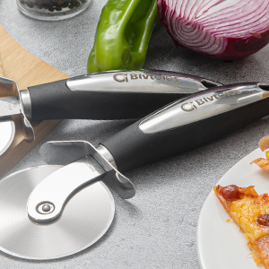 Premium Pizza Cutter, Multi-Purpose Stainless Steel Pizza Cutter Wheel with Non-Slip Soft Touch Handle, Perfect for Cutting Pizza, Dough and Pastry, Dishwasher Safe