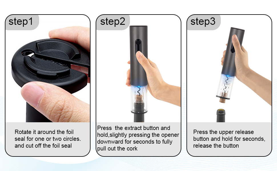 Electric Wine Opener,Rechargeable Automatic Wine Corkscrew with Foil Cutter, Type-C Charging Wine Openers With LED Light For Wine Lovers Gift Christmas Home Bar Party