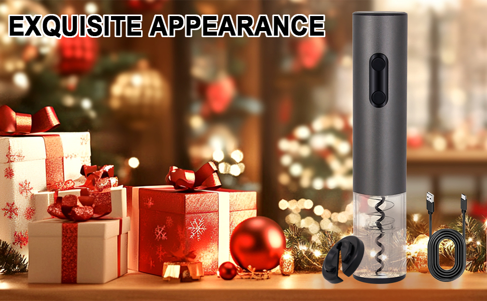 Electric Wine Opener,Rechargeable Automatic Wine Corkscrew with Foil Cutter, Type-C Charging Wine Openers With LED Light For Wine Lovers Gift Christmas Home Bar Party