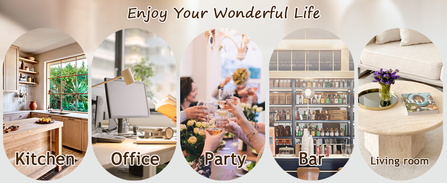 Wood Coasters Set of 4 with Holder, Cewiru Cup Mat for Drinks, Absorbent Coasters with Felt Insert for Coffee Table Protection, Modern Style Home Dining Table Decor, 4.3