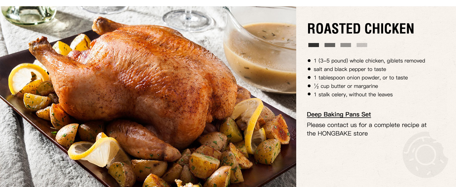 HONGBAKE Deep Baking Pans Set for Oven, Nonstick Rectangle Sheet Cake Pans for Baking, 13/11/9 Inch Rectangular Oven Tray for Cooking Brownie Lasagna, Stackable Multi-Depth Bakeware, Golden