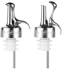 4 Pack Automatic Liquor Pour Spouts, Auto Flip Olive Oil Dispenser Spout, Pour Spouts for Liquor Bottles, Olive Oil Spouts, Bottle Pourers for Alcohol Wine Syrup Home Bar Accessories Silver