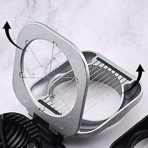 2 in 1 Stainless Steel Boiled Egg Slicer Heavy Duty Strawberry Section Cutter Multipurpose Kiwis Soft Fruit Chopper