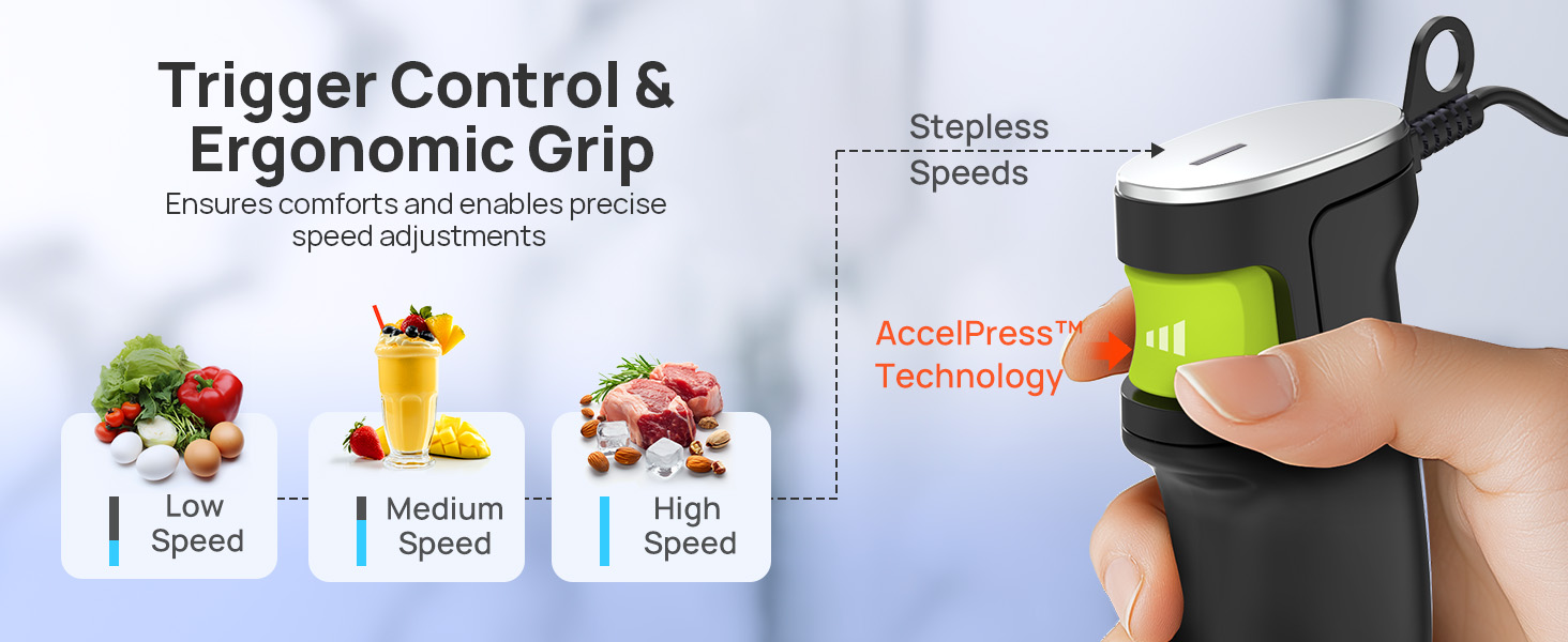Consciot 10-in-1 Immersion Blender Handheld Max 1100W with Entire Stainless Steel Blender Shaft, Trigger Speed Control, 800ml Beaker, 600ml Chopper, Beaters, Frothers, Hooks, Masher, Whisk & 600ml Cup