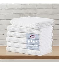 Clorox Ribbed Dishcloths - 100% Cotton Quick Dry Dish Cloths - Absorbent Multipurpose Cleaning for Restaurants, Kitchen, Bathroom, Hotel - 12