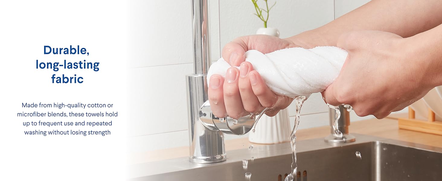 Clorox Ribbed Dishcloths - 100% Cotton Quick Dry Dish Cloths - Absorbent Multipurpose Cleaning for Restaurants, Kitchen, Bathroom, Hotel - 12