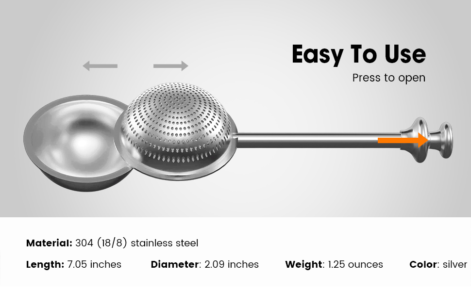 Flour Sifter, Flour Duster for Baking, 304 Stainless Steel One-Handed Spring-Operated Sifter Tool for Flour Sugar Spices, Bakers Dusting Wand