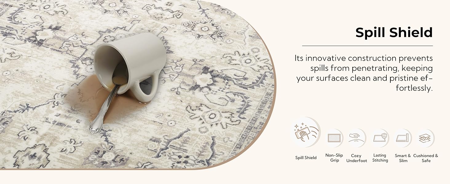 GRANNY SAYS Boho Kitchen Rug Sets of 3, Non Slip Washable Faux Wool Kitchen Mats for Floor, Thick Soft Anti-Fatigue Comfort Standing Mat Runner Rugs for Hallway Laundry Room, Beige