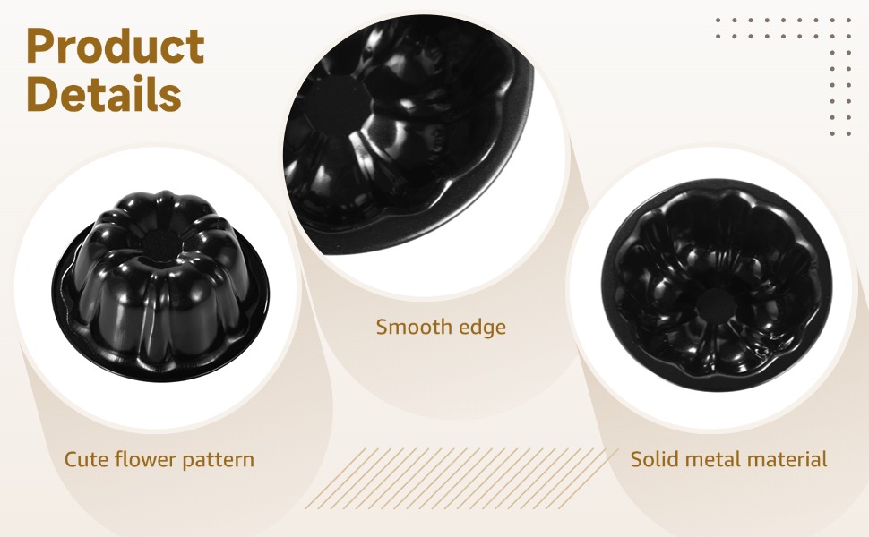 Homaisson 20PCS Mini Fluted Tube Pan, 4.5Inch Carbon Steel Mini Cake Molds, Nonstick Reusable Oven Baking Mold for Cupcake, Bread, Bavarois, Brownie