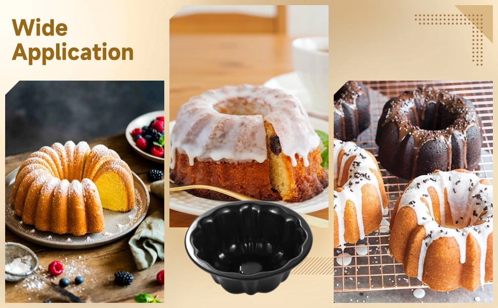 Homaisson 20PCS Mini Fluted Tube Pan, 4.5Inch Carbon Steel Mini Cake Molds, Nonstick Reusable Oven Baking Mold for Cupcake, Bread, Bavarois, Brownie