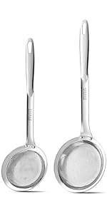 Ugotit Skimmer Spoon Stainless Steel, Fine Mesh Strainer for Cooking, Fat Skimmer & Hot Pot Skimmer, Dishwasher Safe Kitchen Gadget (DIA 3.5Inch)