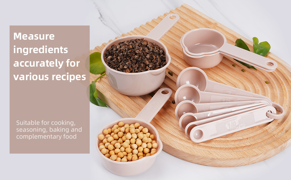 11PCS Measuring Spoons and Measuring Cups Set, Stackable Cups and Spoons, Nesting Cups Spoon for Cooking Baking Supplies, Kitchen Gadgets Essentials Tools