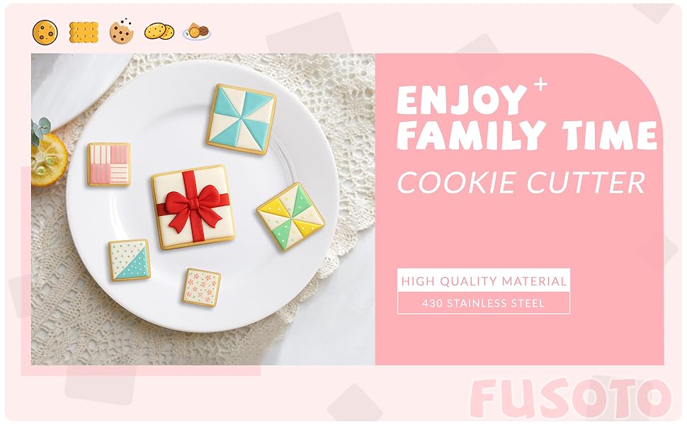 6PCS Square Cookie Cutter Set, Large Geometric Stainless Steel Baking Supplies for Homemade Cookies, Square Plaque Cookie Cutters Shapes Biscuit Molds, 6 Sizes (1.5, 2, 2.5, 3, 3.5, 4 Inch)