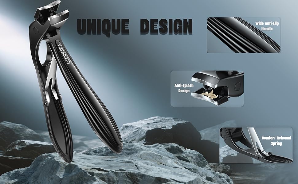 Toenail Clippers for Seniors & Thick Nails - Heavy Duty Stainless Steel Nail Clippers for Thick Toenails - Toenail Clippers with Wide Jaw - Men, Women, Elderly Manicure Set