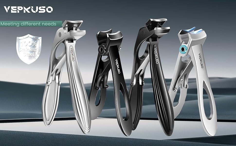 Toenail Clippers for Seniors & Thick Nails - Heavy Duty Stainless Steel Nail Clippers for Thick Toenails - Toenail Clippers with Wide Jaw - Men, Women, Elderly Manicure Set