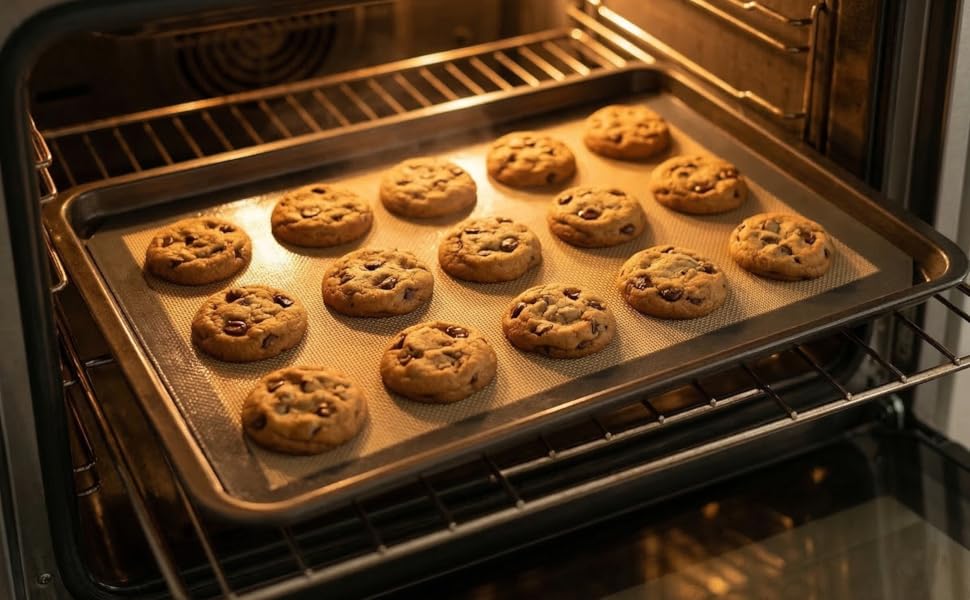 Silicone Baking Mat Set of 2 Half Sheet 1 Quarter Sheet Nonstick Reusable Baking Sheet Liners for Cookies Macarons Bread Pizza Pastry with Scraper and Hot Pot Handle Grips, 6 Pcs Set