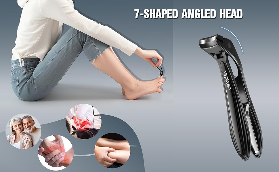 Nail Clippers for Seniors, Heavy Duty Stainless Steel Nail Clipper for Ingrown Toenails, Wide Opening Sharp Blade for Men, Women, Travel & Home Use
