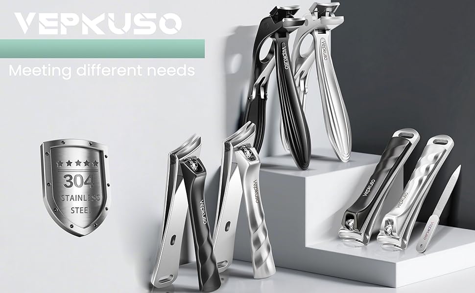 Nail Clippers for Seniors, Heavy Duty Stainless Steel Nail Clipper for Ingrown Toenails, Wide Opening Sharp Blade for Men, Women, Travel & Home Use
