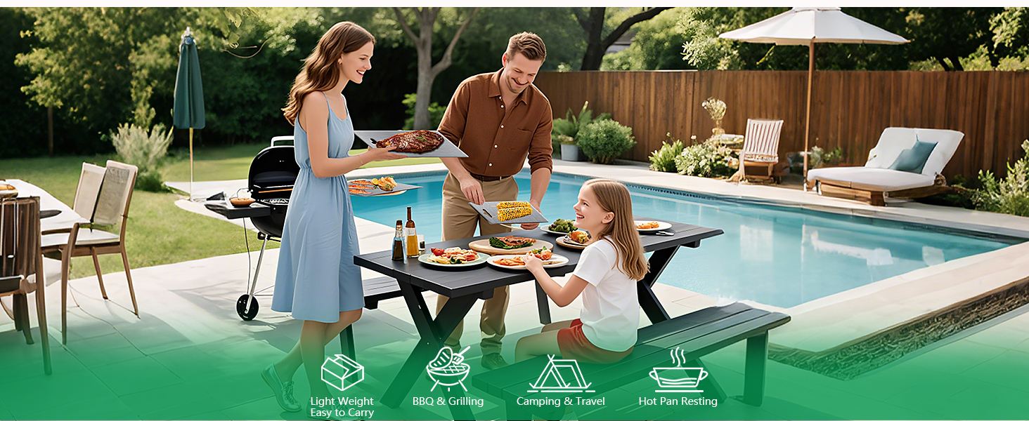 Titanium Cutting Boards for Kitchen [Set of 3], Double Sided Pure Titanium Cutting Board | Easy to Clean | Dishwasher Safe | Food-Grade Raw & Cooked Foods or Outdoor Camping Chopping Board