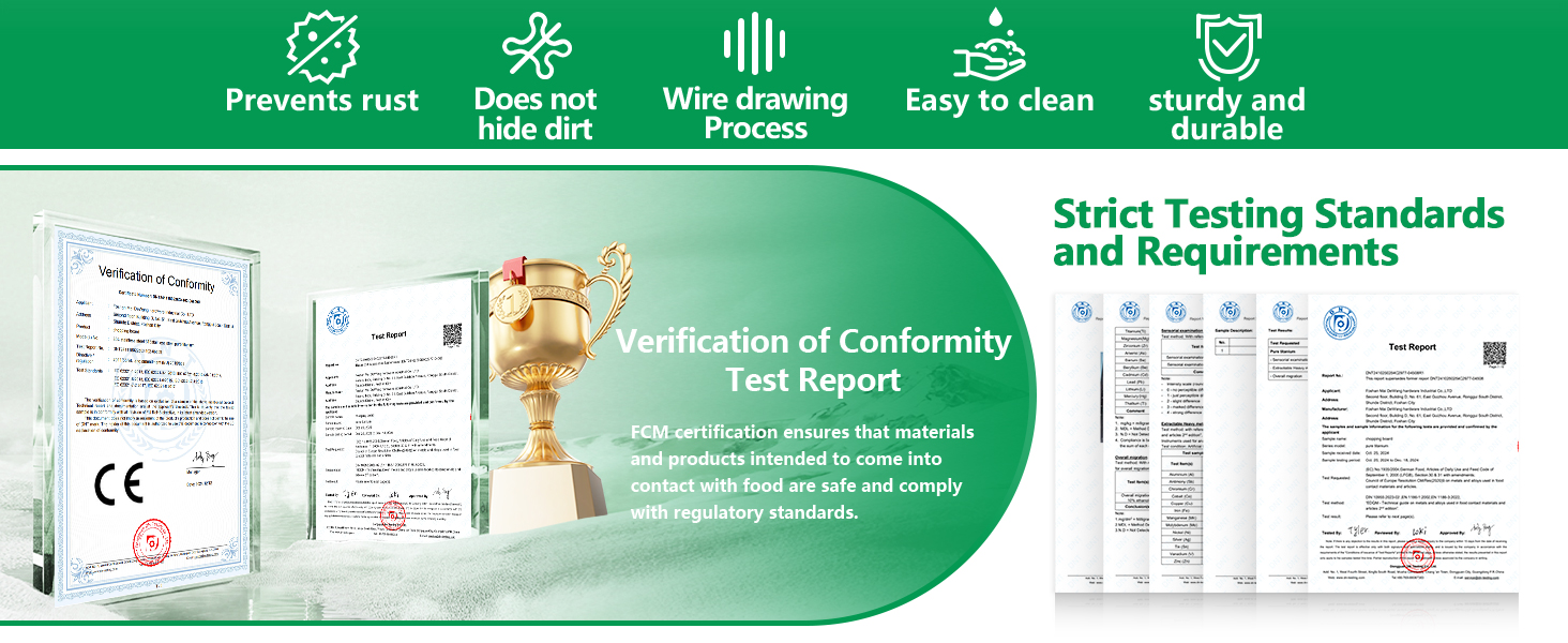 Titanium Cutting Boards for Kitchen [Set of 3], Double Sided Pure Titanium Cutting Board | Easy to Clean | Dishwasher Safe | Food-Grade Raw & Cooked Foods or Outdoor Camping Chopping Board