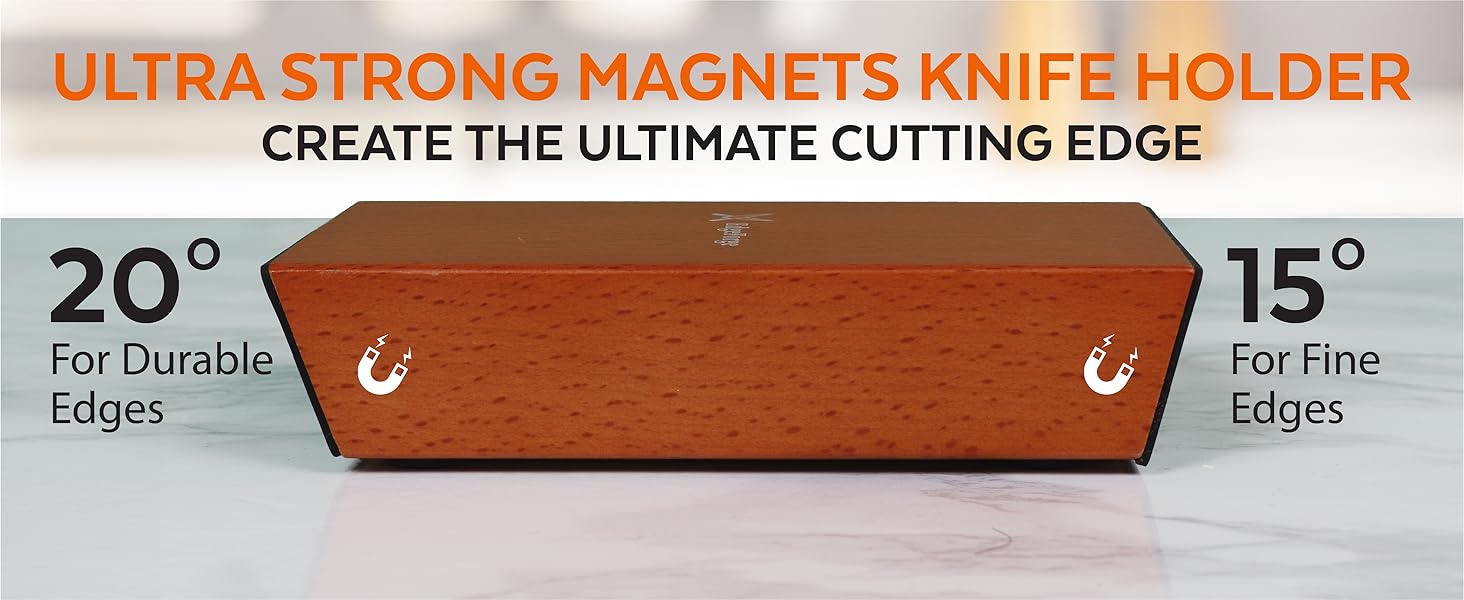 Knife Sharpener – Rolling Knife Sharpener Kit with Diamond Disc & Stainless Steel Polishing Disc, Magnetic 15° & 20° Angle Guide, Manual Kitchen Knife Sharpener Tool, Ideal Gift