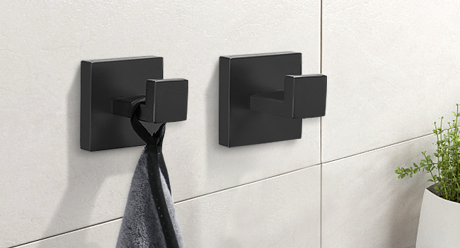 TNOMS Matte Black 10 Pieces Bathroom Hardware Accessories Set Towel Bar Set Towel Holder Racks Set for Bathroom,SUS304 Stainless Steel,Wall Mounted 16-Inch