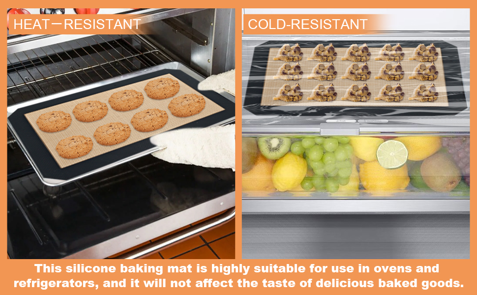 Silicone Baking Mat,Silicone Mat,2 Pack Reusable Non-Stick Baking Mat,Food Safe Silicone Mats for Baking, Oven Baking Sheet for Making Cookies, Macaroons, Bread,(11.8