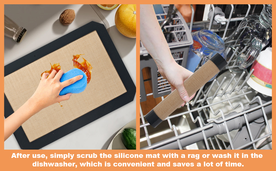 Silicone Baking Mat,Silicone Mat,2 Pack Reusable Non-Stick Baking Mat,Food Safe Silicone Mats for Baking, Oven Baking Sheet for Making Cookies, Macaroons, Bread,(11.8