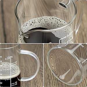 QWORK 500ML 2 Cup Glass Measuring Cup (Ml/Oz/Cup), High Borosilicate Glass Cup for Precision Cooking Baking