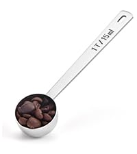 Long Handle Coffee Scoop: 5.98 Inch 18/8 Stainless Steel 2 Tablespoon Metal Measuring Spoon Tbsp Scoop for Coffee Beans, Grounds Coffee, Coffee Powder, Tea, Tall Jars (2Tbsp/30ml)