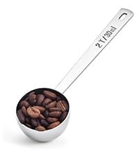 Long Handle Coffee Scoop: 5.98 Inch 18/8 Stainless Steel 2 Tablespoon Metal Measuring Spoon Tbsp Scoop for Coffee Beans, Grounds Coffee, Coffee Powder, Tea, Tall Jars (2Tbsp/30ml)