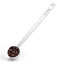 Long Handle Coffee Scoop: 5.98 Inch 18/8 Stainless Steel 2 Tablespoon Metal Measuring Spoon Tbsp Scoop for Coffee Beans, Grounds Coffee, Coffee Powder, Tea, Tall Jars (2Tbsp/30ml)