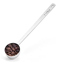 Long Handle Coffee Scoop: 5.98 Inch 18/8 Stainless Steel 2 Tablespoon Metal Measuring Spoon Tbsp Scoop for Coffee Beans, Grounds Coffee, Coffee Powder, Tea, Tall Jars (2Tbsp/30ml)