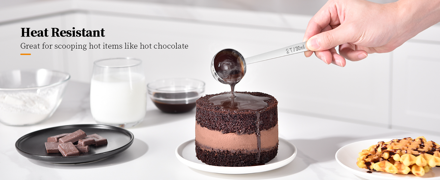 Long Handle Coffee Scoop: 5.98 Inch 18/8 Stainless Steel 2 Tablespoon Metal Measuring Spoon Tbsp Scoop for Coffee Beans, Grounds Coffee, Coffee Powder, Tea, Tall Jars (2Tbsp/30ml)