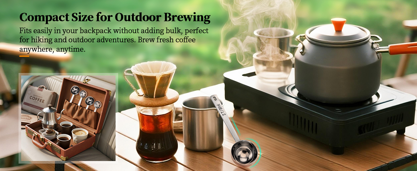 Long Handle Coffee Scoop: 5.98 Inch 18/8 Stainless Steel 2 Tablespoon Metal Measuring Spoon Tbsp Scoop for Coffee Beans, Grounds Coffee, Coffee Powder, Tea, Tall Jars (2Tbsp/30ml)