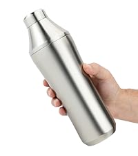 Elevated Craft Diamond Edition Hybrid Cocktail Shaker Set - Premium Vacuum Insulated Brushed Copper, 28 oz, Includes Built-in Strainer, Precise Measuring Top & XL Polishing Cloth - Martini Shaker