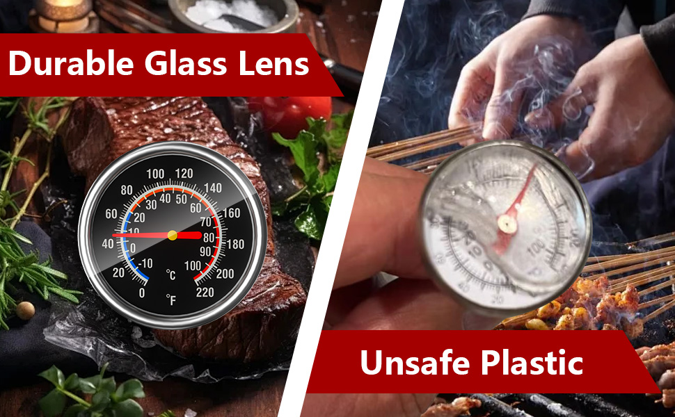 Meat Thermometer - Instant Read Food Thermometer with 5.5-Inch Stainless Steel Probe for Cooking, Steak, Bread, Chicken, Grilling, Milk, Tea & Coffee - 1.5-Inch Dial Kitchen Temperature (1PCS)