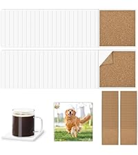 48 PCS Sublimation Coasters Blanks Ceramic Tiles Bulk 4x4 White Unglazed Glazed Ceramic Tiles for Crafts with 48 Cork Sticker Back, Square Coasters Sublimation for Heat Transfer DIY Painting