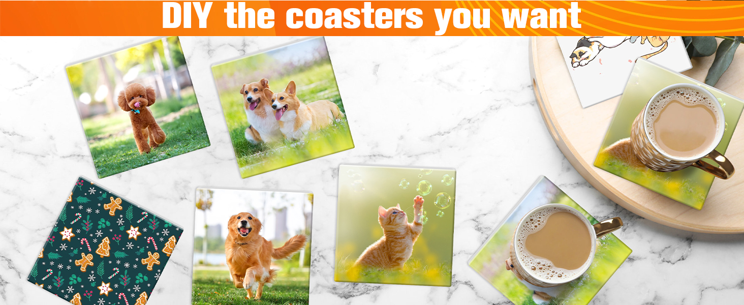 48 PCS Sublimation Coasters Blanks Ceramic Tiles Bulk 4x4 White Unglazed Glazed Ceramic Tiles for Crafts with 48 Cork Sticker Back, Square Coasters Sublimation for Heat Transfer DIY Painting